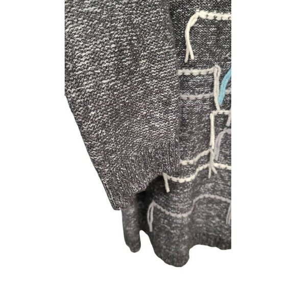 Pure Jill by J.Jill Sweater Womens Medium Heathered Gray Knit Fringe Pul… - Picture 5 of 6